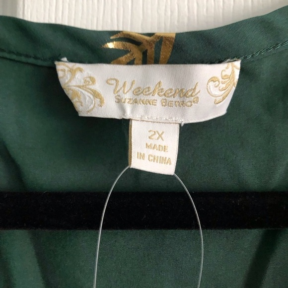 Weekend Suzanne Betro green boho swing top in size 2x - Picture 7 of 10